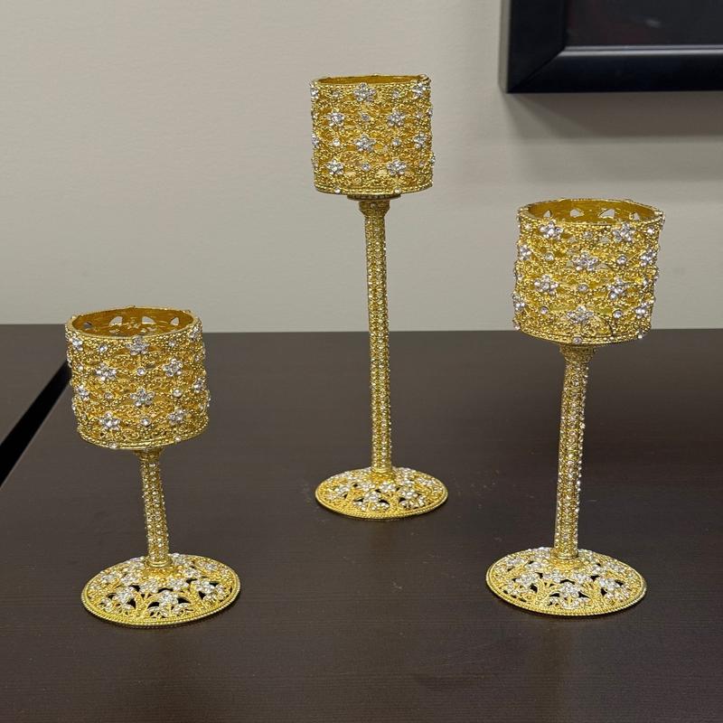 Gold Crystal Sinclaire Tealight Lamp- Small