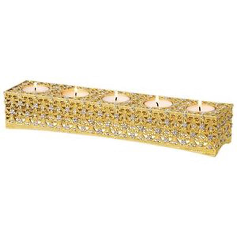 Gold Crystal Sinclair 5-Light Tealight Holder