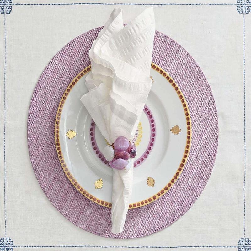 Kim Seybert Napkin Seersucker White Set of 4