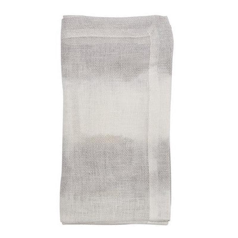 Watercolor Stripe Napkin in White & Gray Set of 4