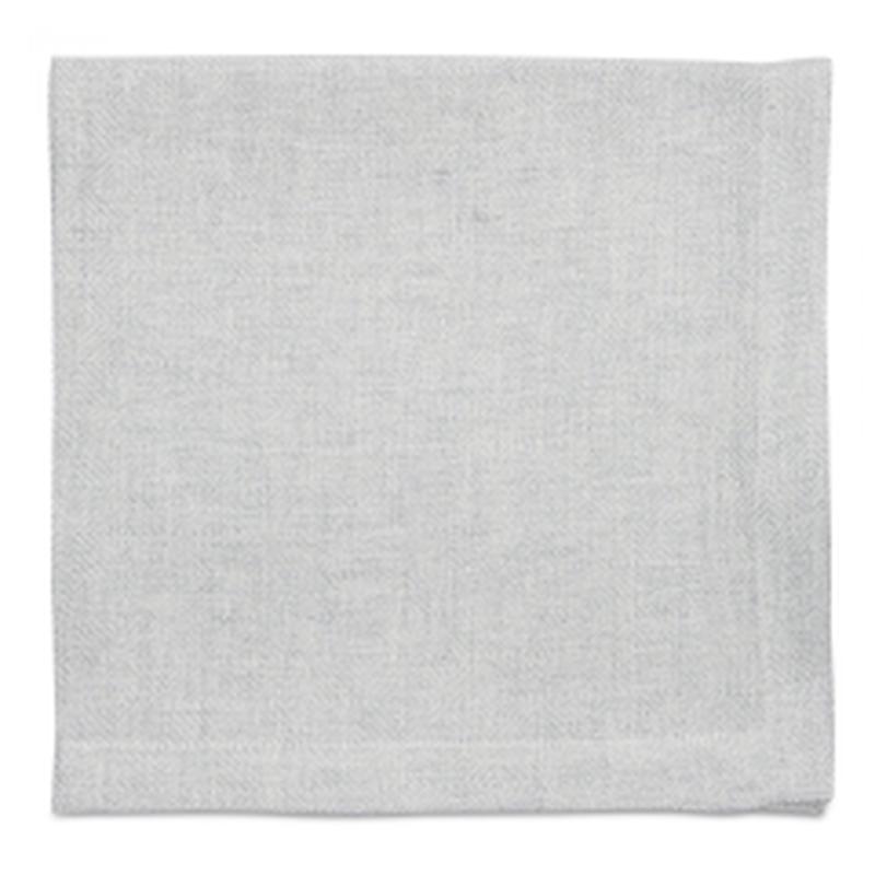 Metallic Diamond Napkin Silver/White Set of 4