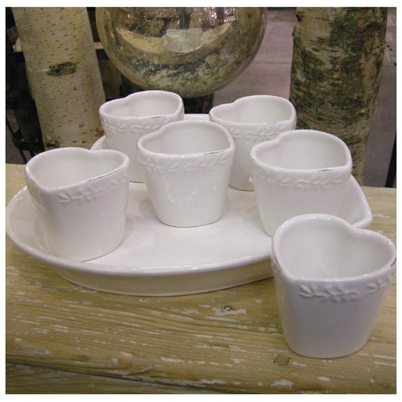 Heart Plate With 6 Cups
