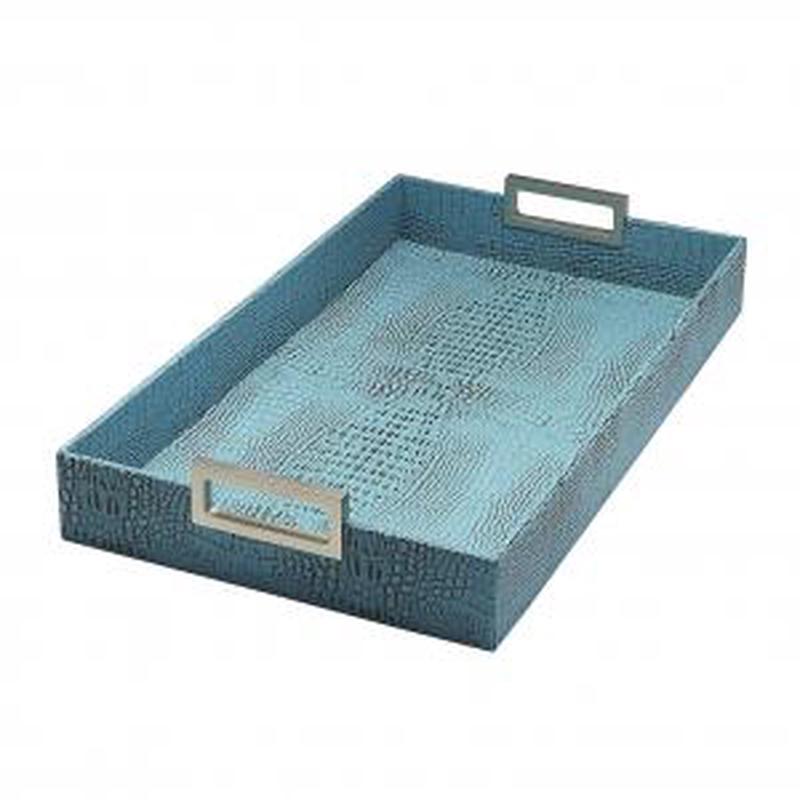 Faux Crocodile Turquoise Tray