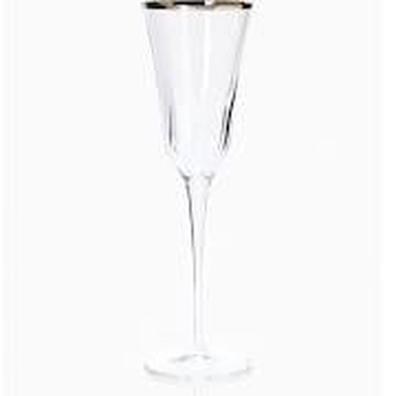 Optical Platinum Champagne Glass Set of 3