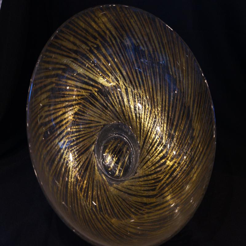 Moss zigzag 15" Bubble Bowl