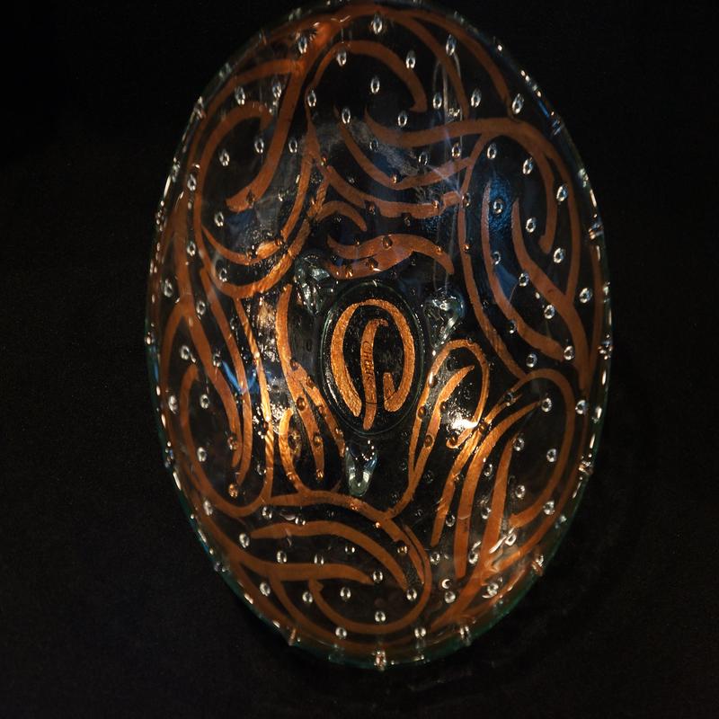 Copper Swirl 8" Footed Bowl