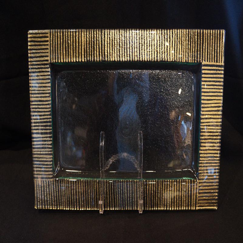 Gold Zigzag Rectangular Tray