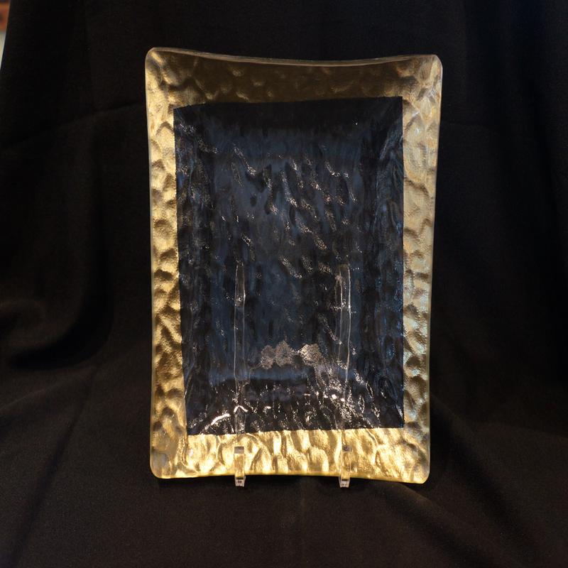 Hammered 8" Gold Solid Sq Plate