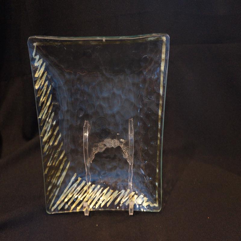 Hammered 8" Gold Sq ZigZag Plate