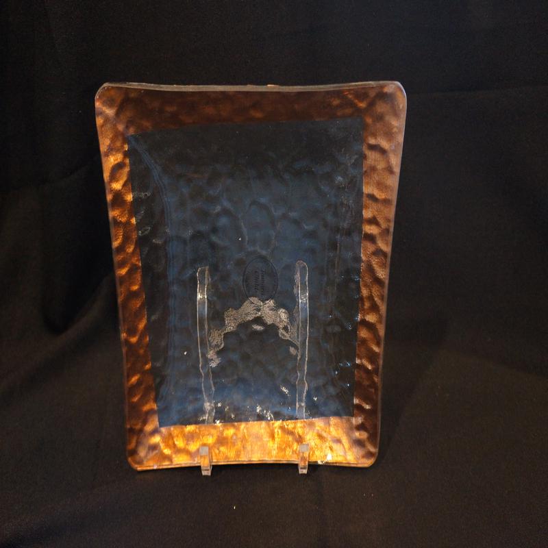 Hammered 8" Sq Copper Solid Plate