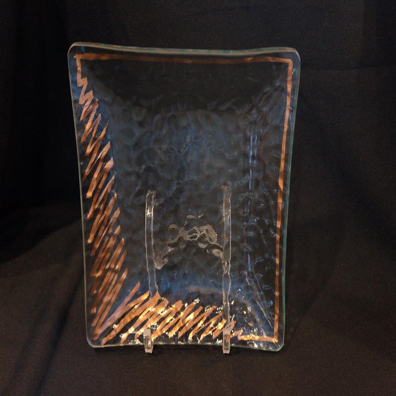 Hammered Copper Sq ZigZag Plate