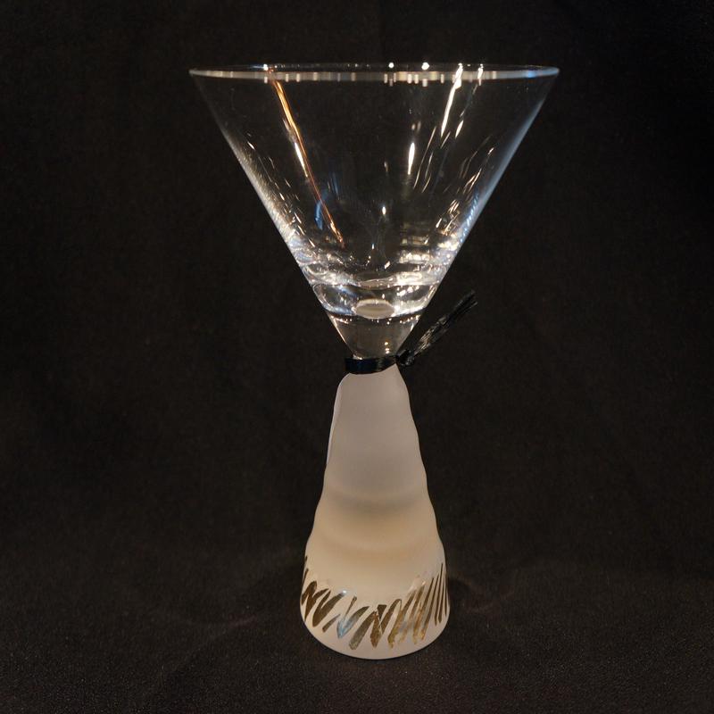 Gold ZigZag Martini Glass Set of 2