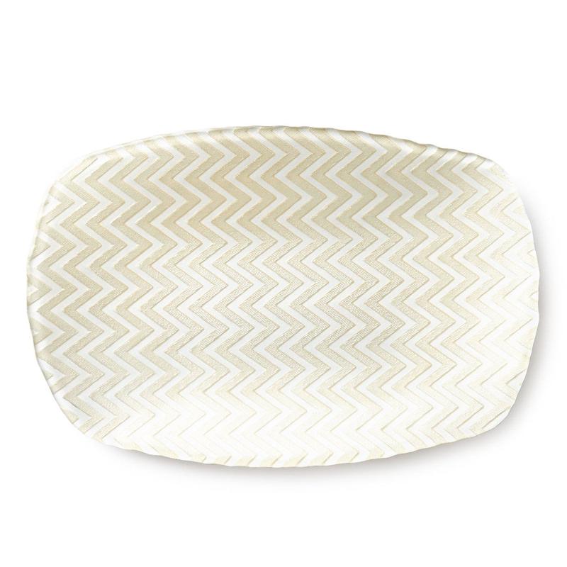 Chevron Pearl Rect Tray