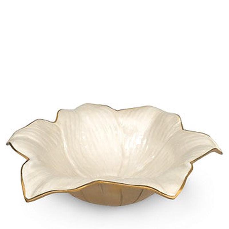 Lily 15" Bowl Gold Snow