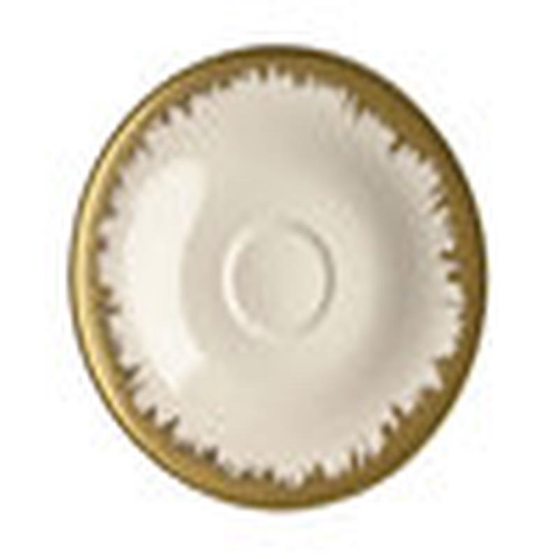 Aura Opal With Gold Brush Saucer