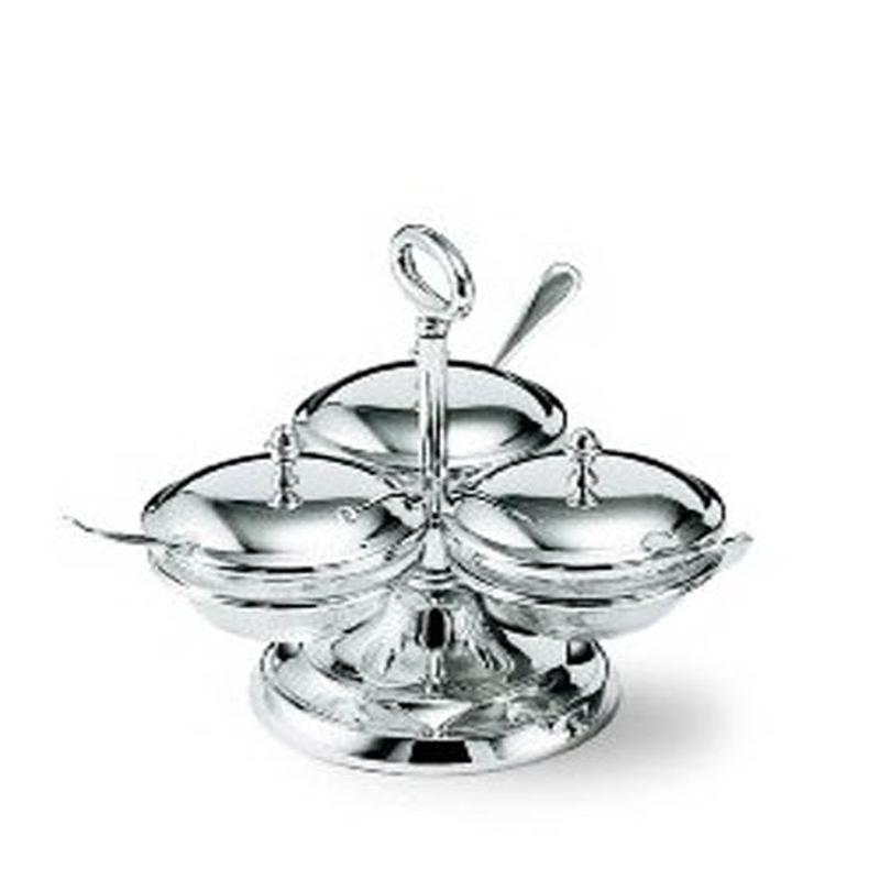 Greggio Silver Condiment Stand & Spoons