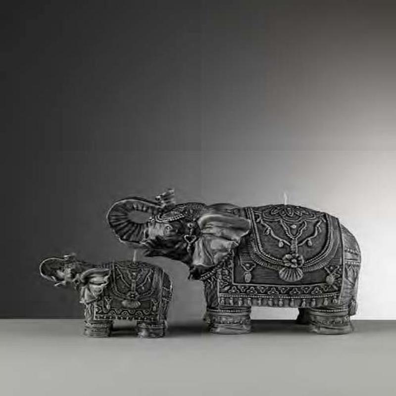 Elephant Candle Md Grey