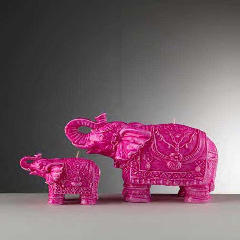 Elephant Candle SM Fuchia