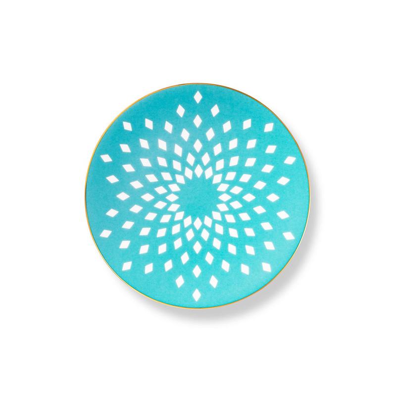 B Salad Plate Birkin Turq/Gold