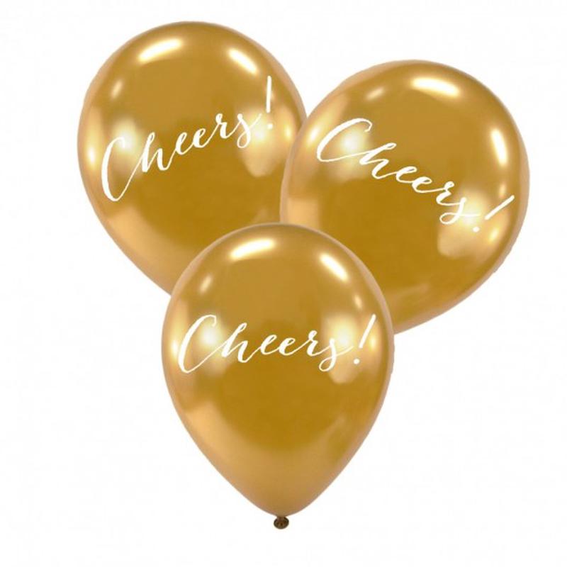 Balloons "Cheers!" 6 pk Gold