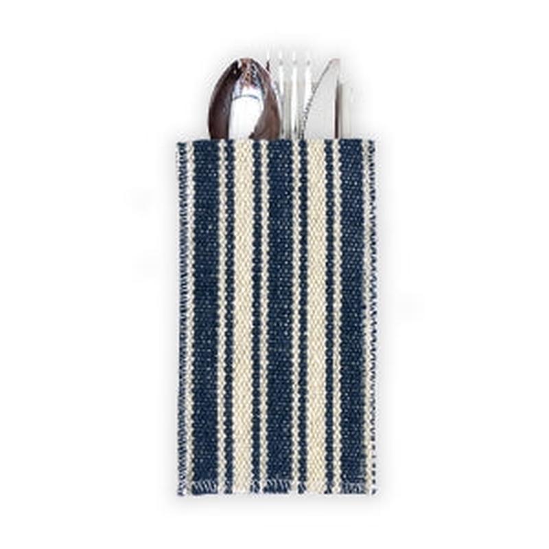Silverware Pouches S/8 Nautical Blue Stripe