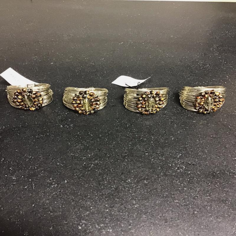 Tortoise Oval Napkin Ring - Grey Set of 4