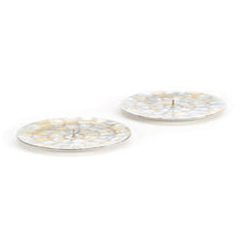 Mother of Pearl Candle Holders Round Set