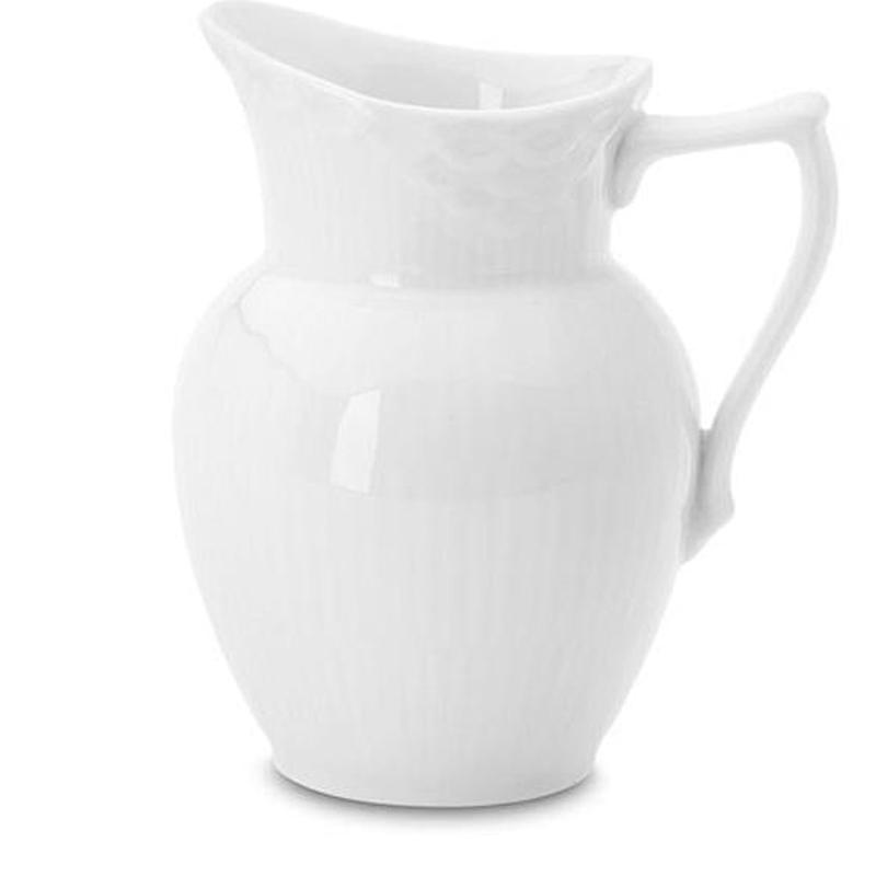 RC White Fluted Half Lace Cream Jug