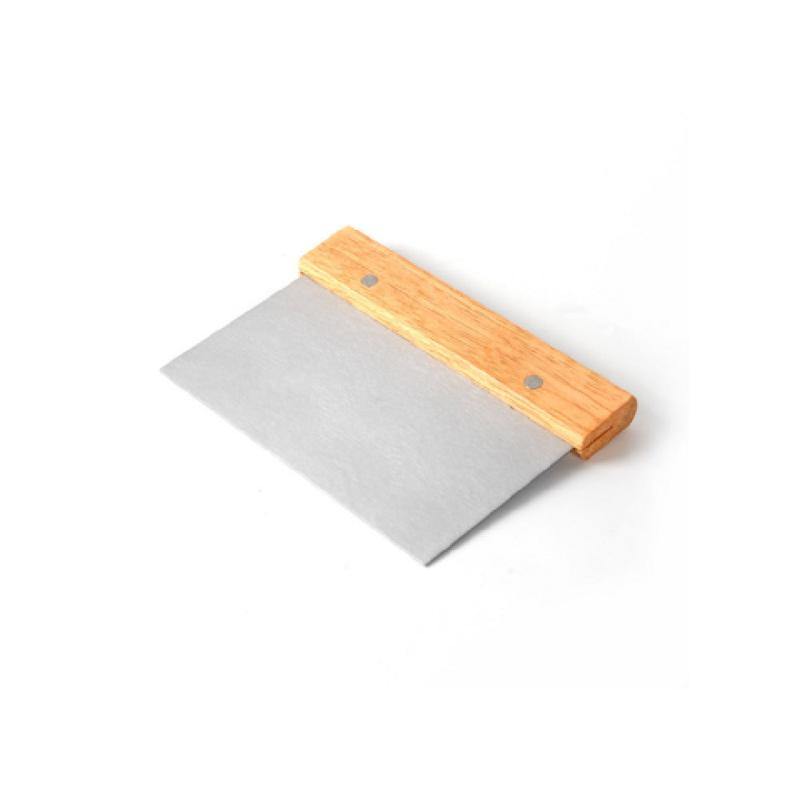 CAC China SCPS-578W Dough Scraper 5-7/8"W X 3"D Stainless Steel With Wooden Handle