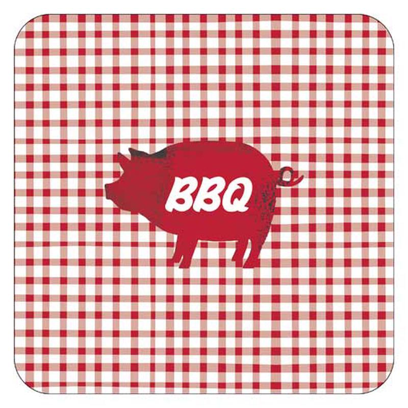 BBQ Pig Paper Plate 7in Square