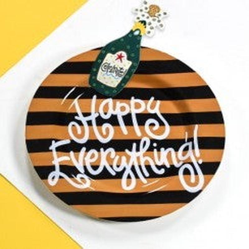 Camel Stripe Happy Everything Big Platter
