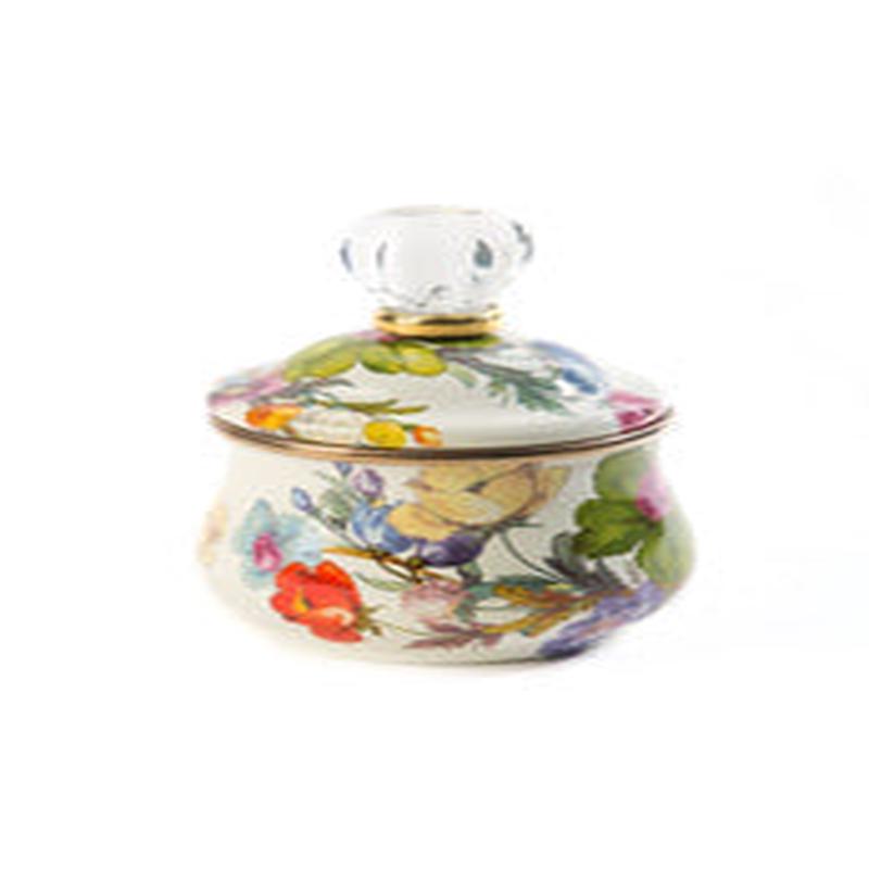 Flower Market Lidded Sugar Bowl White