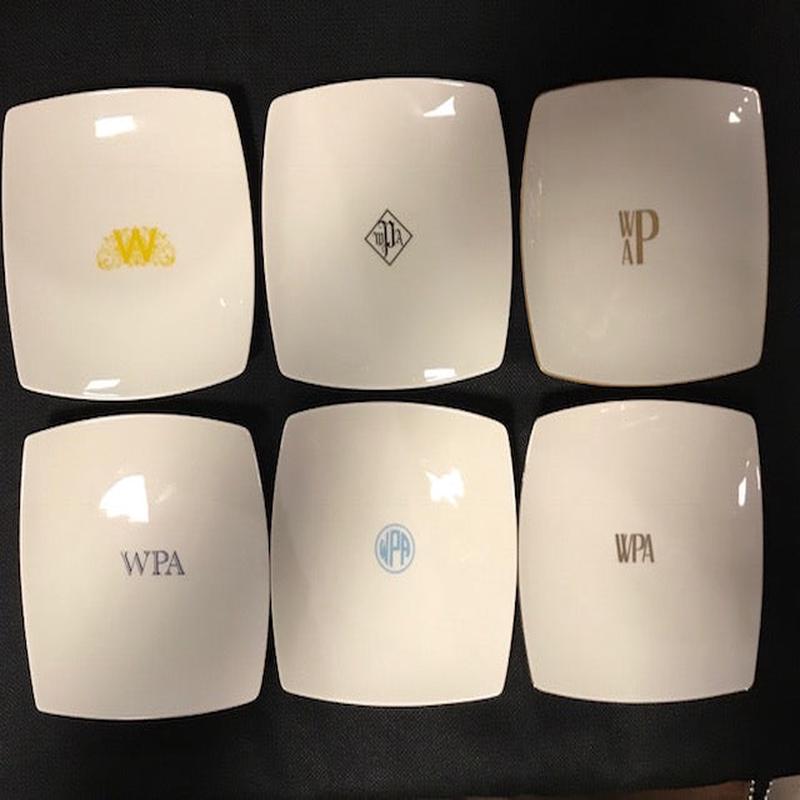 Square Bread & Butter w/Monogram Gold