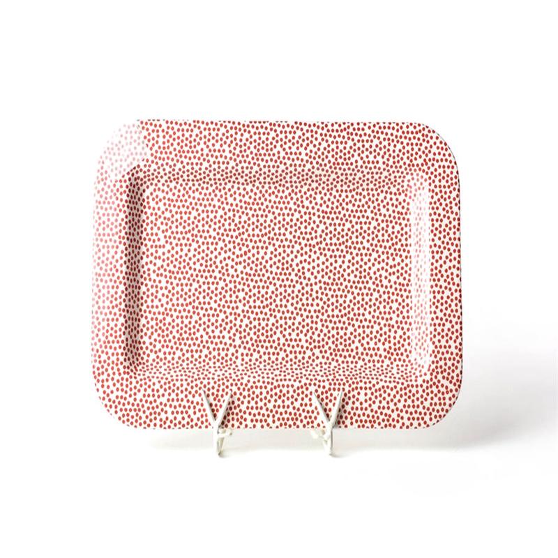 Red Small Dot Mini Rectangle Platter