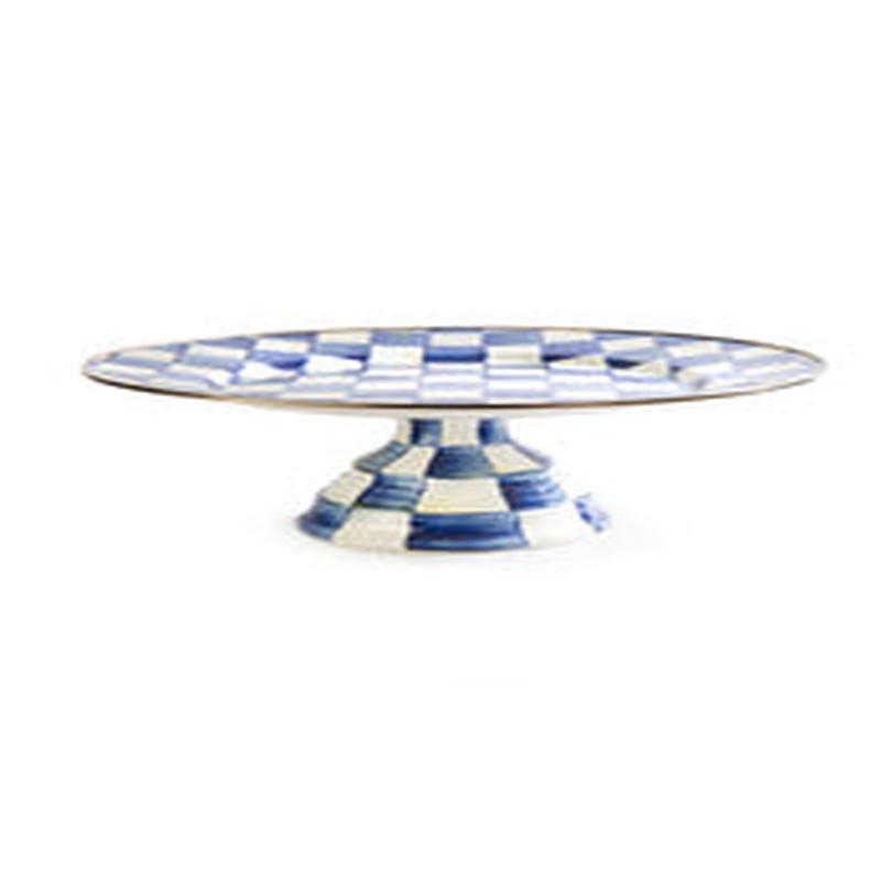 Royal Check Pedestal Platter Large