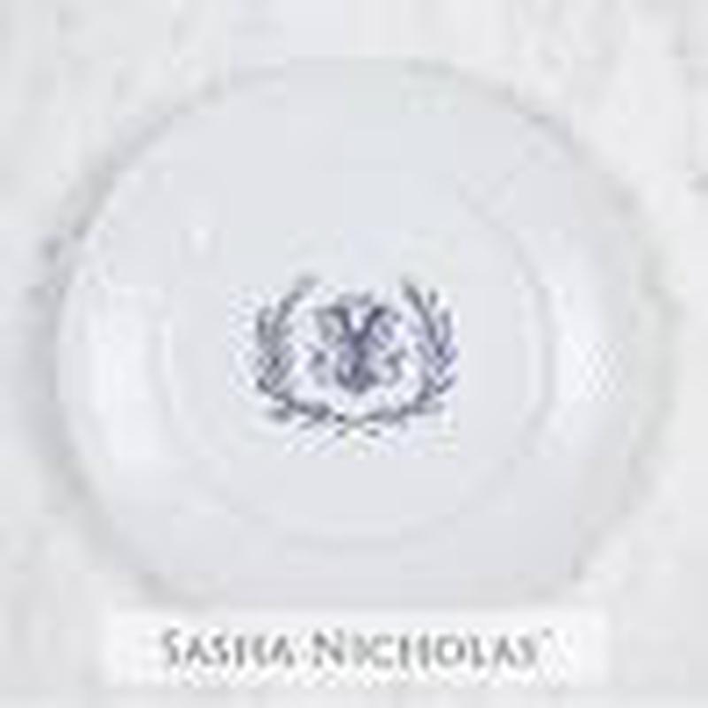 Weave Charger With Crest And One Letter Monogram