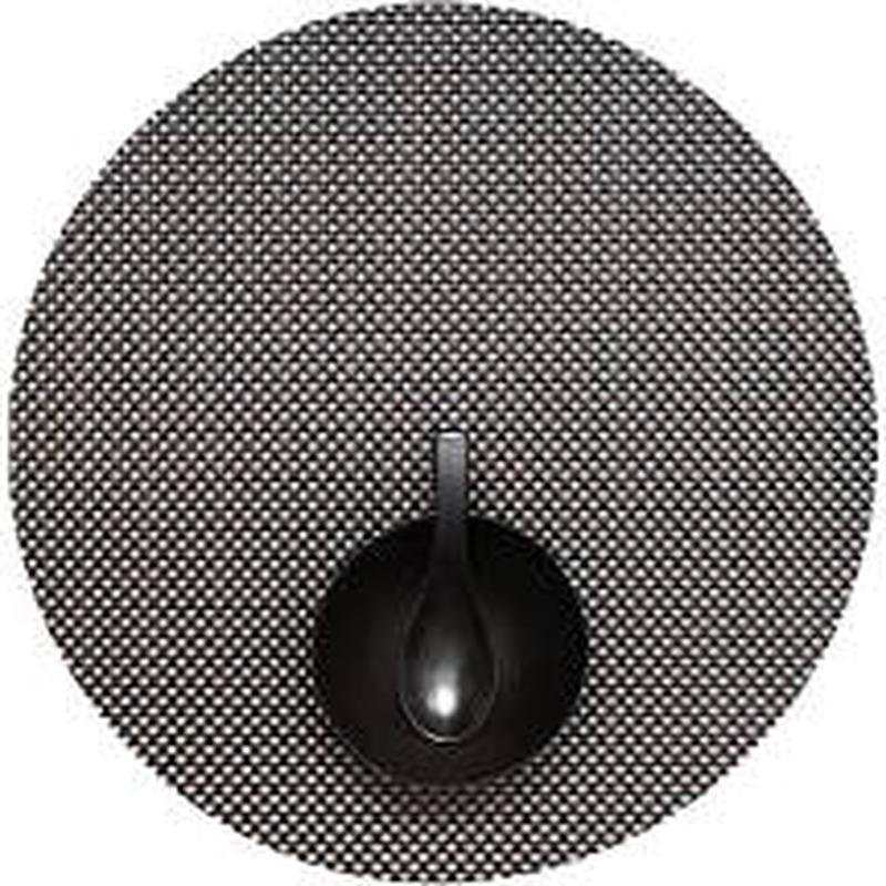 Basketweave Round Placemat Titanium Set of 4