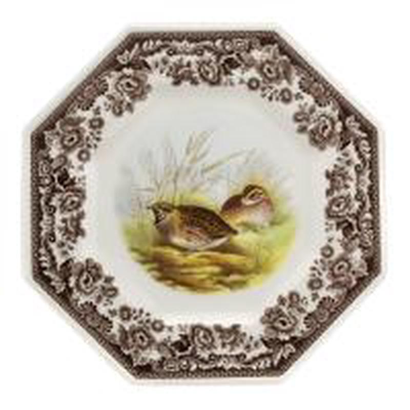 Woodland Octagonal Plate Quail