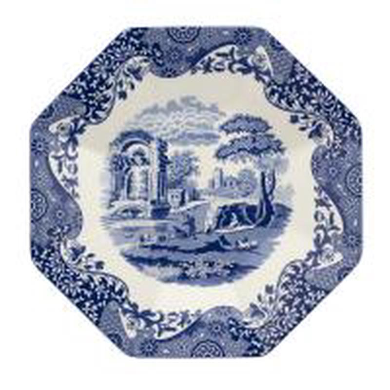Blue Italian Octagonal Platter 14 inch