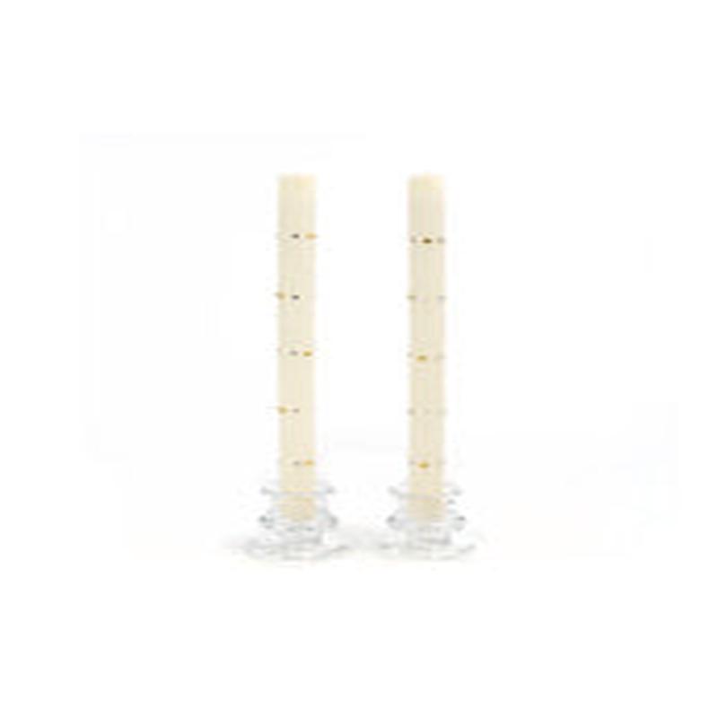 Rhinestone Dinner Candles Pearl S/2