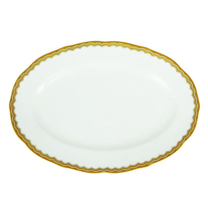 Antique Gold Oval Platter 9"