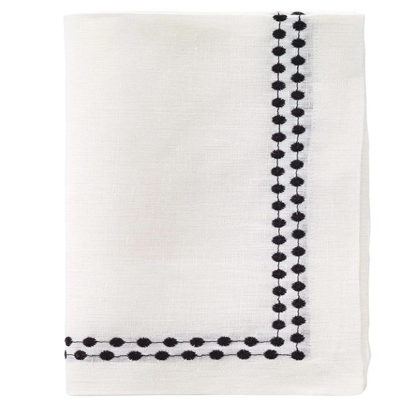 Pearls Black Napkin Set of 4