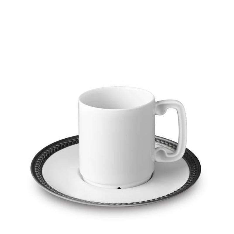 Soie Tressee Espresso Cup & Saucer Black