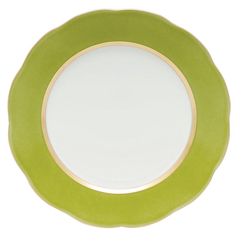 Silk Ribbon Olive Service Plate
