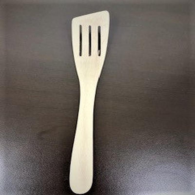 Beechwood Curved Slotted Spatula w/Beveled Edge 12"
