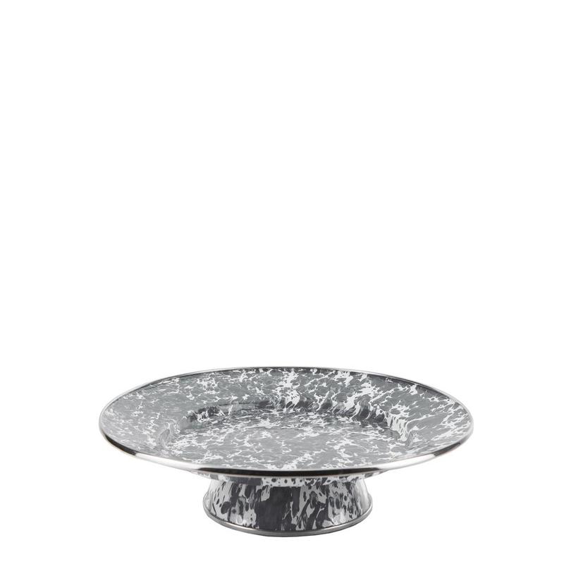 Cake Plate Grey Swirl