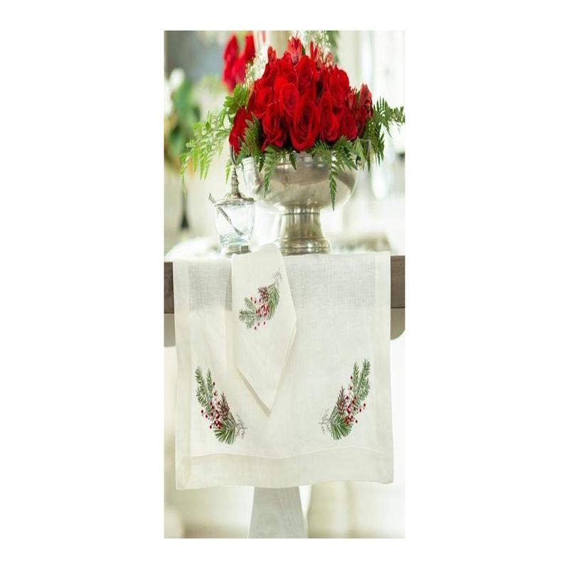 Natale Sprig Table Runner Cream