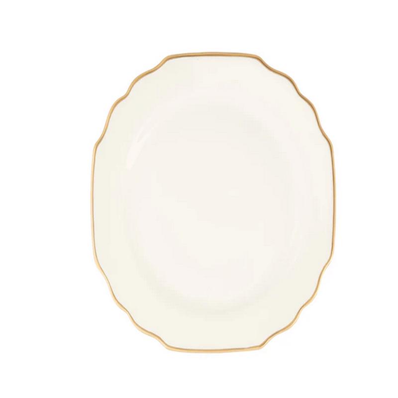 Georgian Salad Plate White/Gold