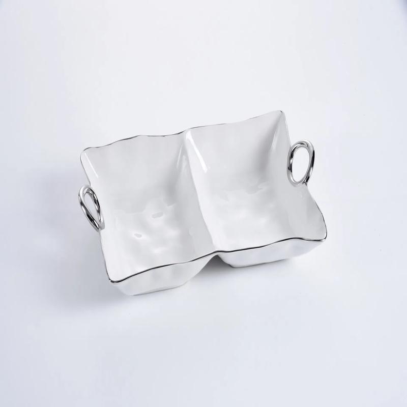 Handle with Style Deep 2 Section Rectangular Server