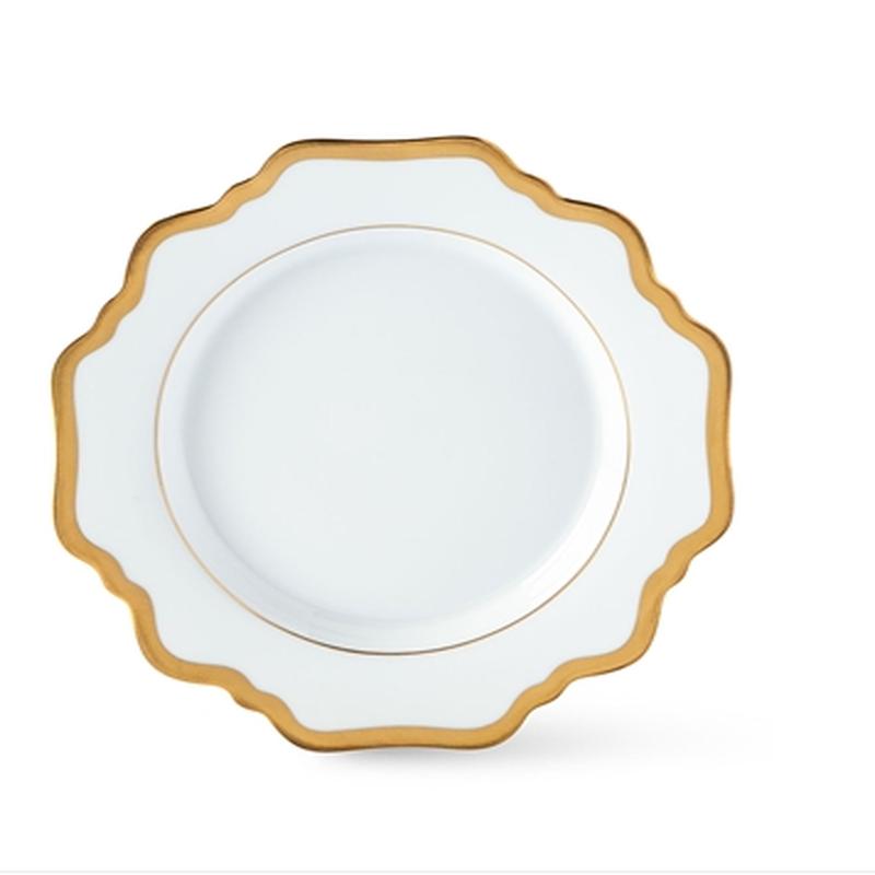 Antique White Bread & Butter Gold Rim